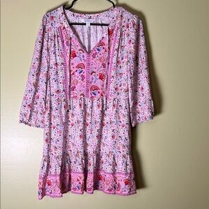 Y2K baby doll 💯percent Rayon Market & Spruce Floral Multicolor Dress